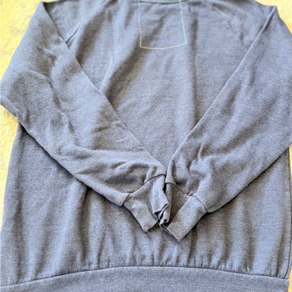 Rare Aviator Nation Blue Crewneck Sweatshirt with Yellow 'LOCALS ONLY' Graphic - Picture 7 of 7